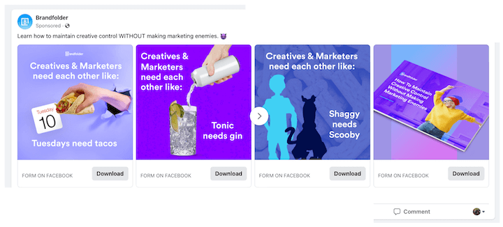 Facebook Carousel Ad Example